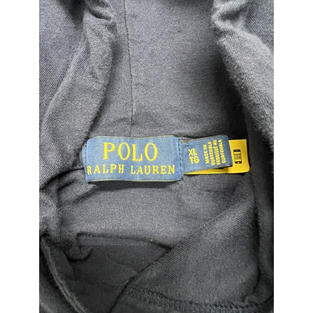 Polo Ralph Lauren Hoodie Shirt Mens XL Navy Blue Polo Bear Long Sleeve Pullover - Picture 2 of 7